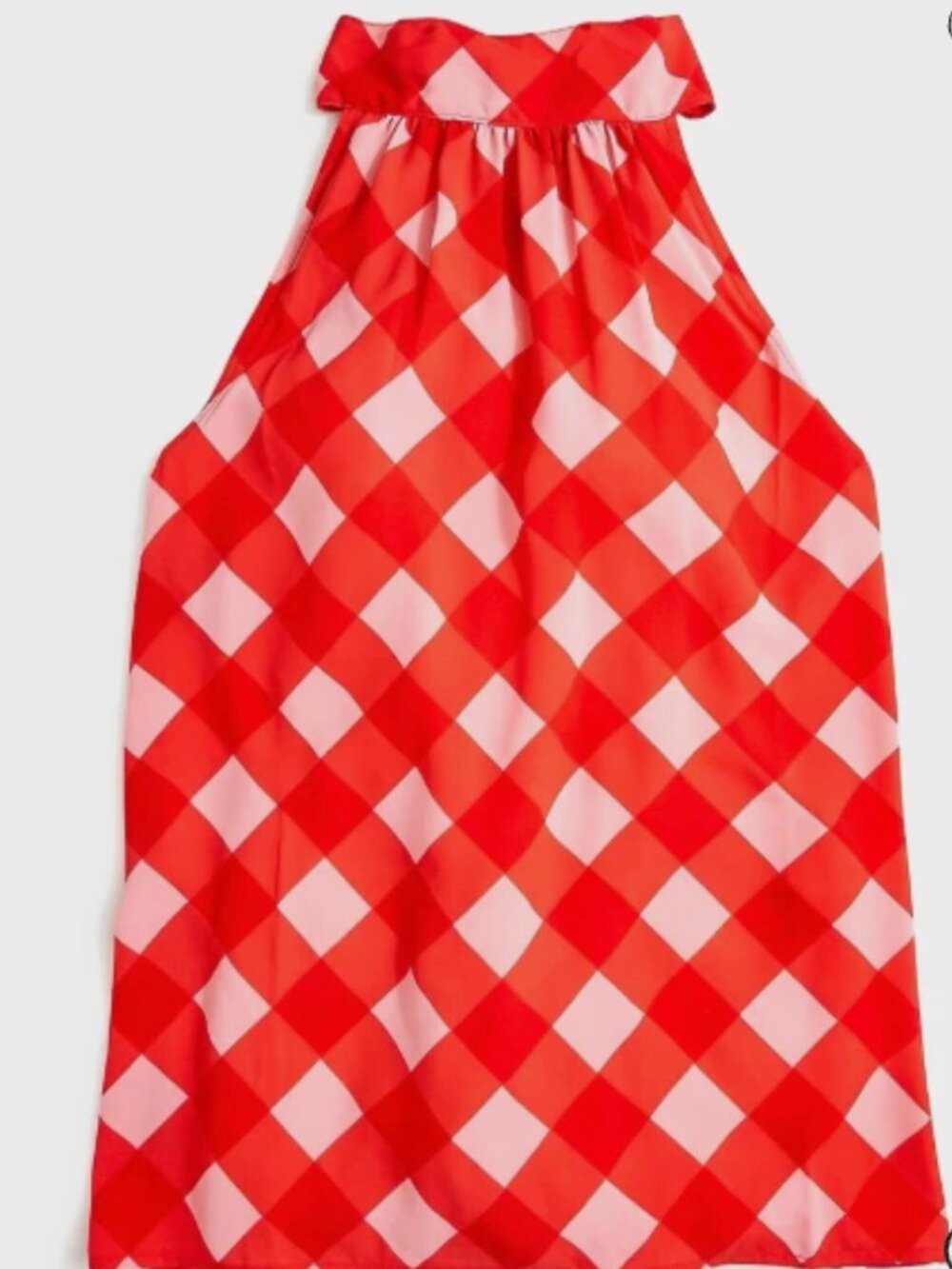 J.Crew Red & Pink Gingham Halter Top Women’s Size 2 – Tie Back Sleeveless Top